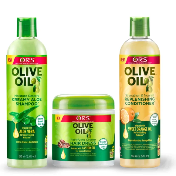 ORS OLIVE OIL CLEANSING, STRENGTHENING, NOURISHING, REPLENISHING & FORTIFYING BUNDLE (30.7 OZ)